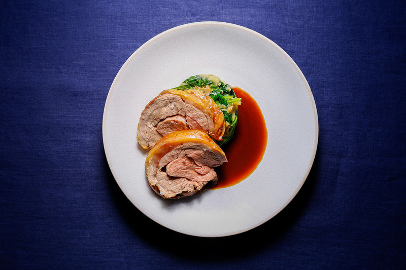 Rolled Shoulder of Lamb, Crushed New Potatoes & Wild Garlic