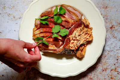 Pork Chop and Kimchi Slaw