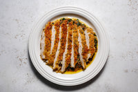 Turkey schnitzel with caper, anchovy and parsley butter