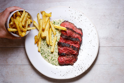 Bavette Steak, Dripping Fries, Blue Cheese Sauce | HG Walter