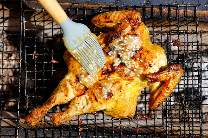 BBQ Ginger and Sesame Spatchcocked Poussin