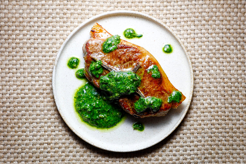 Barnsley Chop with Salsa Verde