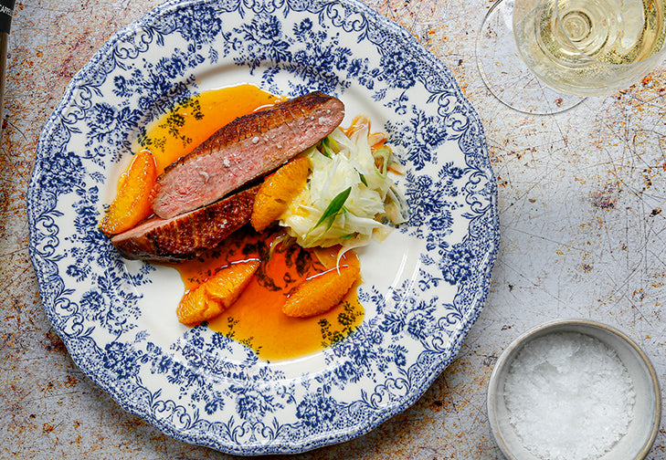 Duck Breast with a Raw Fennel Salad and Orange Butter Sauce