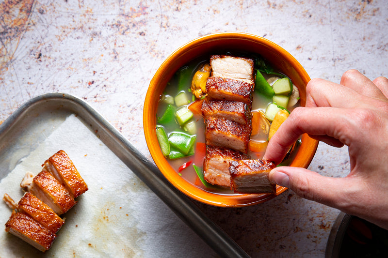 Confit Pork Belly and Mussel Broth