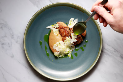 Veal Sweetbreads, with Pickled and Puréed Cauliflower