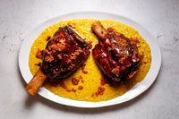 Braised Veal Shin with Risotto alla Milanese & Crispy Garlic Oil