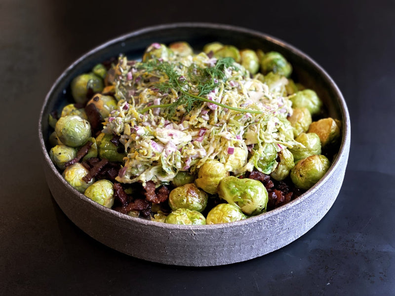 Brussel Sprouts Coleslaw with Bacon