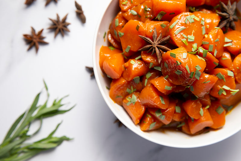 Poached Carrots with Star Anise & Tarragon