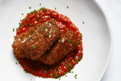 Spiced Lamb Croquettes & Romesco