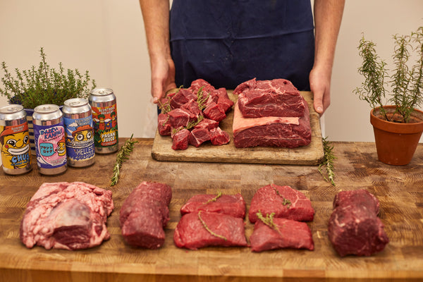 Full breakdown of British grass-fed beef for butchery class