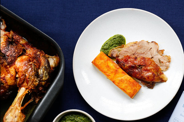 Lamb shoulder on the bone, potato terrine & salsa verde – HG Walter