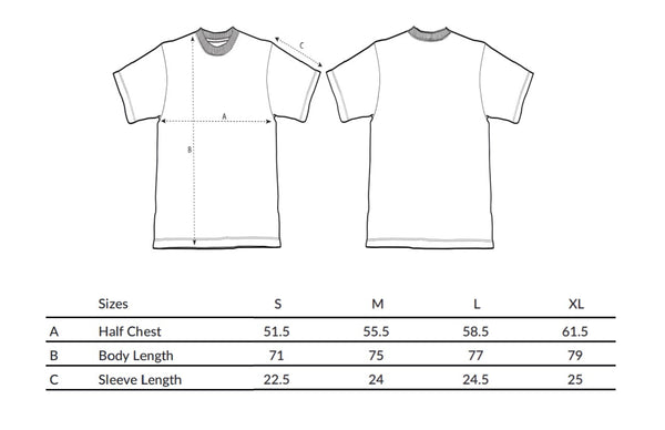 T-shirt Dimensions | HG Walter